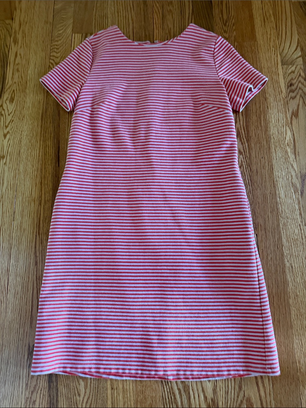 Ann Taylor Orange  and White Striped Midi Dress